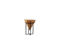 MOHAN INVERTED PYRAMID NATURAL SIDE TABLE