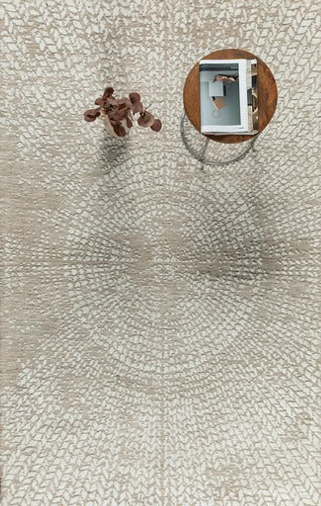 MILTON MACHINE WOVEN RUG TAUPE/IVORY