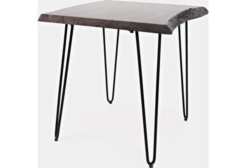 Nature's Edge Square End Table Slate Brushed Grey