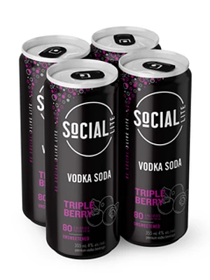 Social Lite Triple Berry Vodka Soda