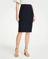 Ann Taylor The Seamed Pencil Skirt Seasonless Stretch Perfect Navy Women's