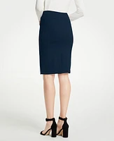 Ann Taylor Ponte Pencil Skirt Size 0 Atlantic Navy Women's