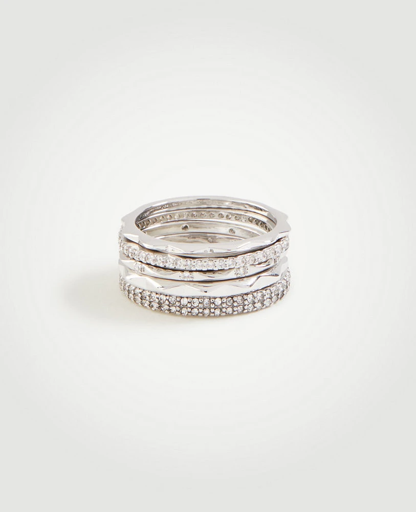 Ann Taylor Crystal Stacked Ring Set Women's