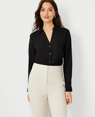 Ann Taylor Satin Essential Shirt Women's