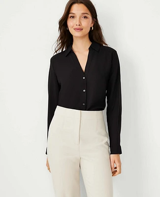 Ann Taylor Petite Satin Essential Shirt Women's