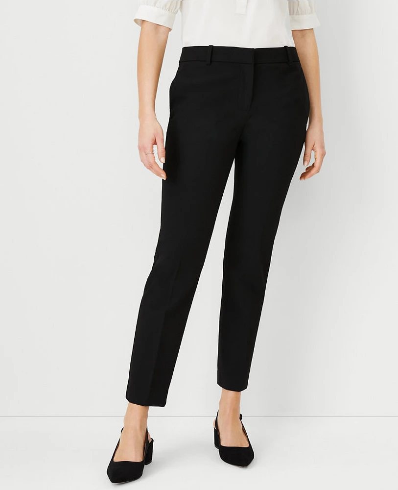Ann Taylor The Petite Ankle Pant Bi-Stretch - Curvy Fit Black Women's