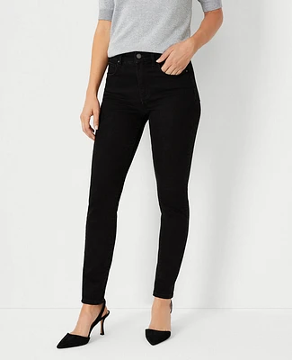 Ann Taylor Mid Rise Skinny Jeans Jet Black Wash Women's