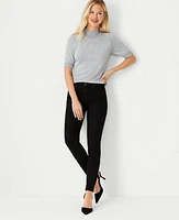 Ann Taylor Petite Mid Rise Skinny Jeans Jet Black Wash Women's