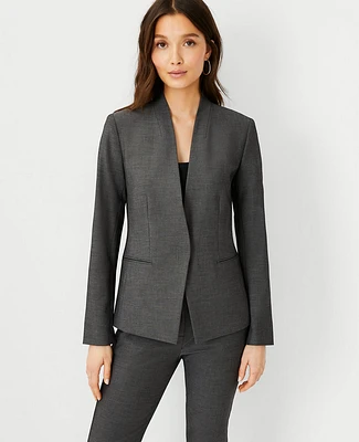 Ann Taylor The Cutaway Blazer Bi-Stretch Dark Grey Women's