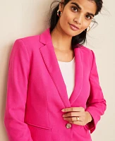 Ann Taylor The Petite Hutton Blazer in Texture Size 10 Hot Pink Poppy Women's