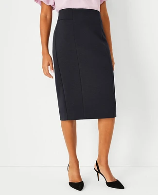 Ann Taylor The Petite High Waist Seamed Pencil Skirt in Double Knit Size 0 Black Women's