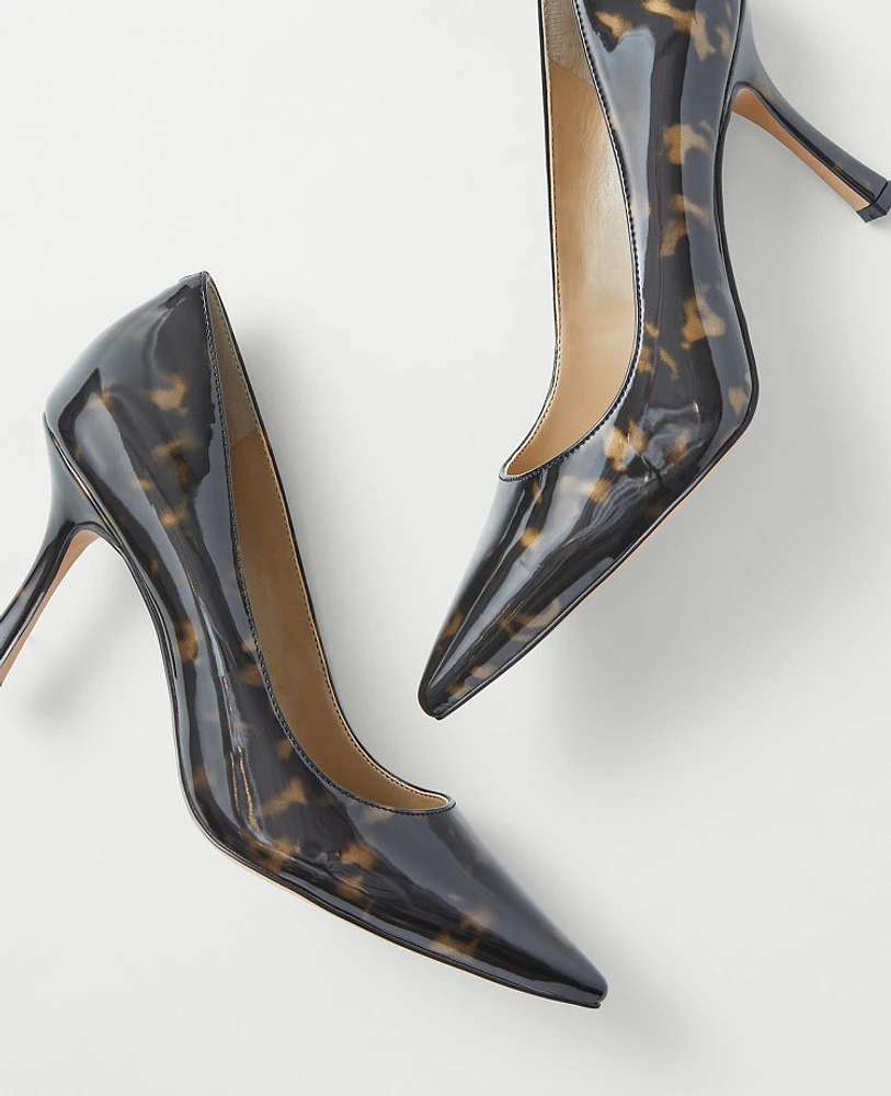 Ann Taylor Mila Tortoiseshell Print Pumps Size 5 Black Women's