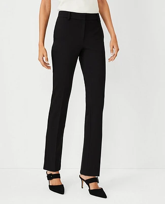 Ann Taylor The Sophia Straight Pant Knit - Curvy Fit Black Women's
