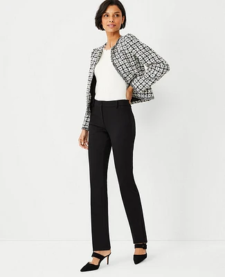 Ann Taylor The Petite Sophia Straight Pant in Knit Size 00 Black Women's