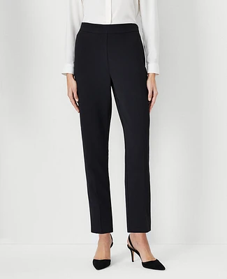 Ann Taylor The Side Zip Ankle Pant Fluid Crepe - Curvy Fit Black Women's