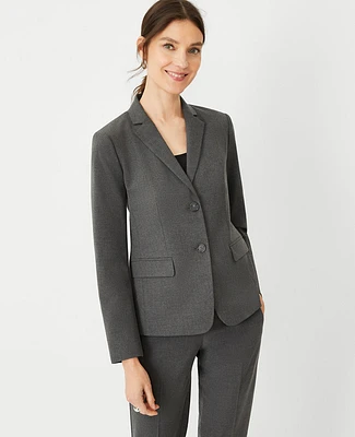 Ann Taylor The Notched Two Button Blazer Seasonless Stretch Modern Charcoal Women's