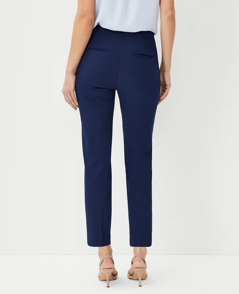 Ann Taylor The Side Zip Ankle Pant Bi-Stretch - Curvy Fit Pure Sapphire Women's