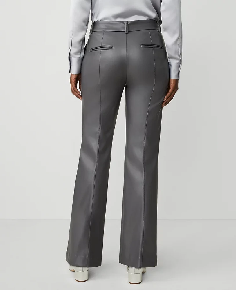 Ann Taylor The Faux Leather Jayne Trouser Pant Size 0 Alley Grey Women's
