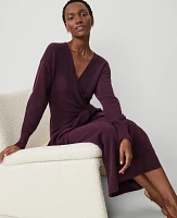 Ann Taylor Wrap Sweater Dress Size XS Purple Moon Women's
