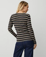 Ann Taylor Weekend Collection Stripe Henley Top Women's