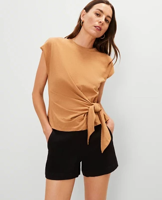 Ann Taylor Tie Waist T-Shirt Size XS Pecan Women's