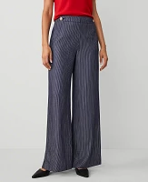 Ann Taylor The Wide-Leg Sailor Pant in Pinstripe Size 6 Indigo/White Women's
