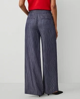 Ann Taylor The Wide-Leg Sailor Pant in Pinstripe Size 6 Indigo/White Women's