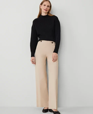 Ann Taylor Weekend Collection Wide-Leg Sailor Pant Toasted Oat Women's