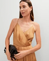Ann Taylor Draped Midi Sheath Dress Pecan Women's