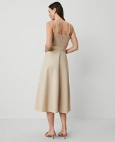 Ann Taylor Mixed Media Sweater Dress Toasted Oat Women's