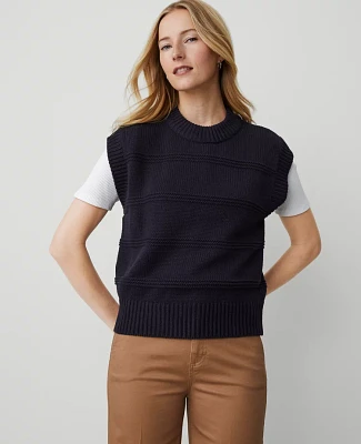 Ann Taylor Weekend Collection Wedge Sweater Vest Night Sky Women's