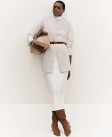 Ann Taylor Weekend Collection Sherpa Long Vest Winter White Women's