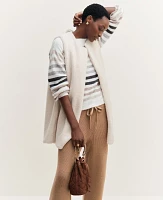 Ann Taylor Weekend Collection Sherpa Long Vest Winter White Women's