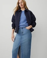 Ann Taylor Weekend Collection Chunky Wedge Sweater T-Shirt Size XL Colony Blue Women's