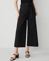 Ann Taylor The Belted Cropped Palazzo Pant Poplin Women's