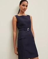 Ann Taylor Linen Blend Square Neck Sheath Dress Women's