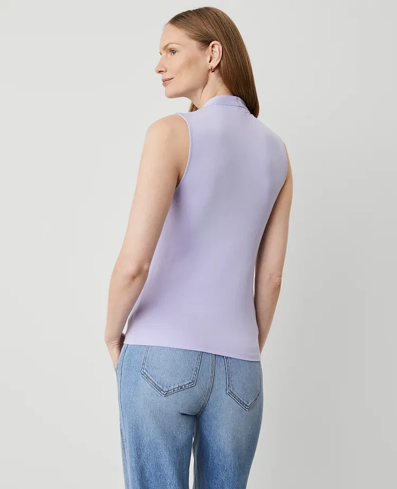 Ann Taylor Petite Sleeveless V-Neck Top Size Large Lilac Bud Women's