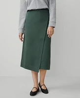 Ann Taylor Weekend Collection Effortless Midi Wrap Skirt Dried Cilantro Women's