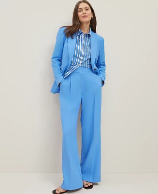 Ann Taylor The Wide-Leg Pant Fluid Crepe Maritime Blue Women's