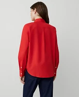 Ann Taylor Relaxed Perfect Shirt Size XS Bright Cherry Women's
