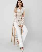 Ann Taylor The Pull-On Flare Jean Size 16 White Women's