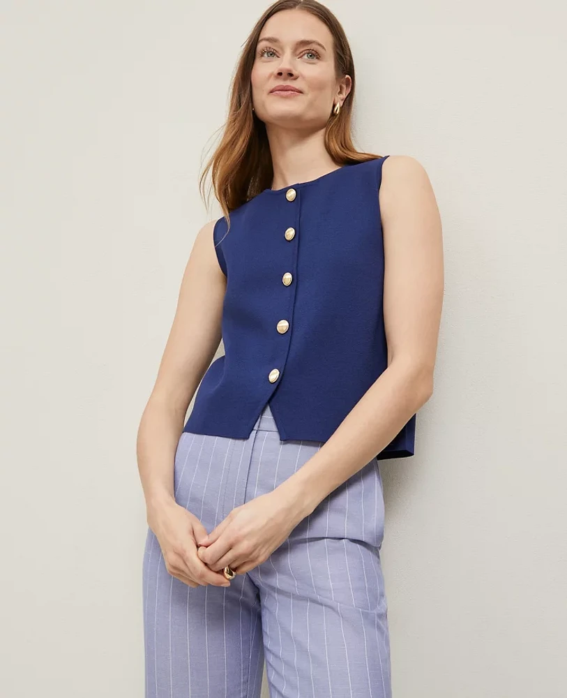 Ann Taylor Crew Neck Sweater Vest Size XL Royalty Blue Women's