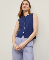 Ann Taylor Crew Neck Sweater Vest Size XL Royalty Blue Women's