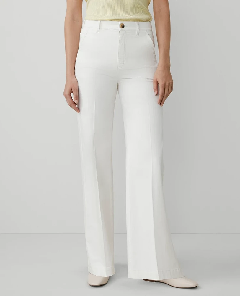 Ann Taylor Petite Weekend Collection Trouser Pant Sateen Women's