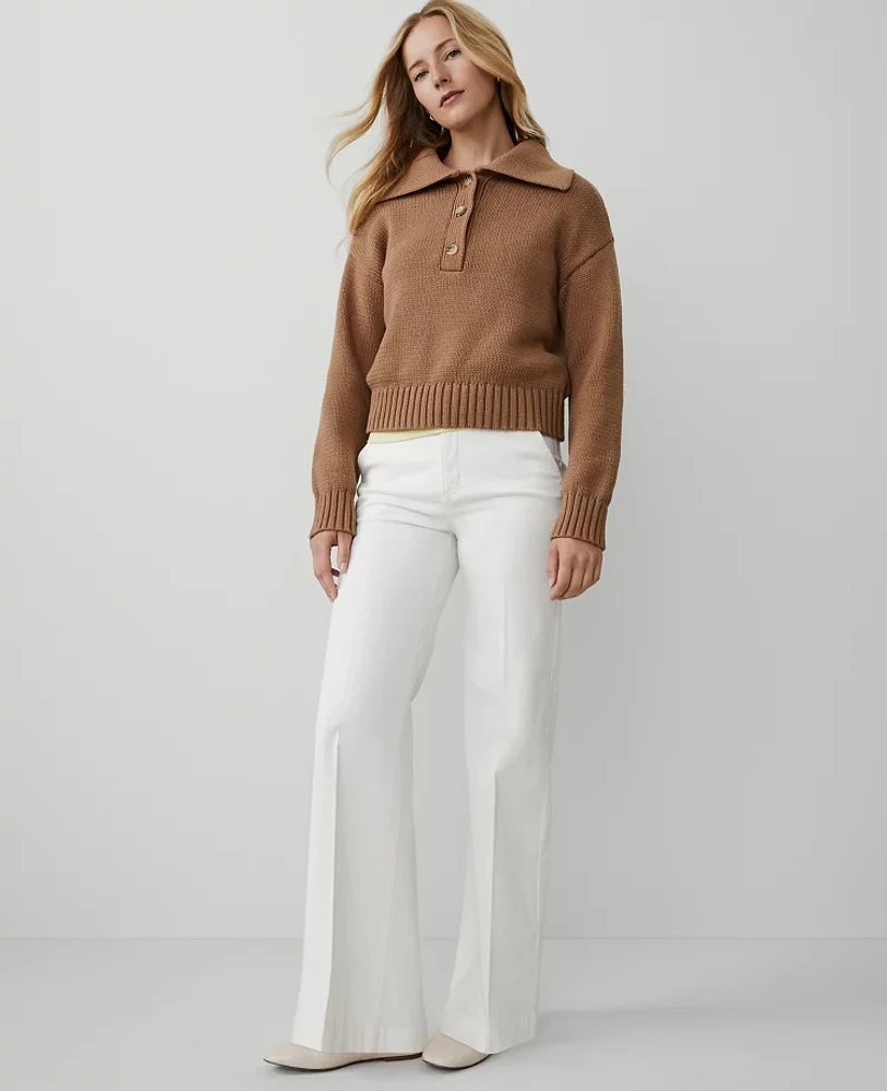 Ann Taylor Petite Weekend Collection Trouser Pant Sateen Women's