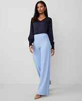 Ann Taylor The Petite Button Trim Sailor Wide-Leg Pant Women's