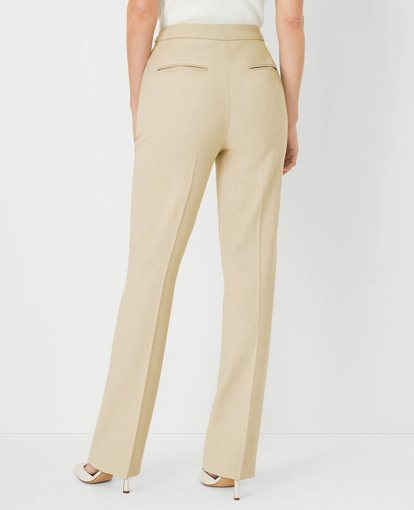Ann Taylor The Petite Side Zip Straight Pant Bi-Stretch - Curvy Fit Toasted Oat Women's