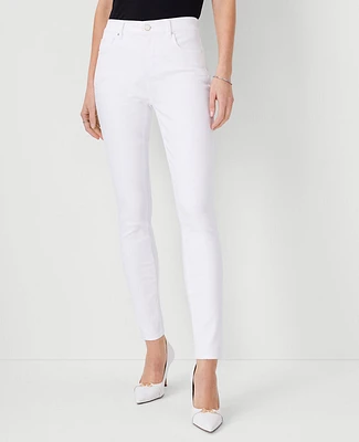 Ann Taylor Petite Mid Rise Skinny Jeans White - Curvy Fit Women's