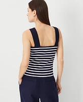 Ann Taylor Side Button Tank Top Size XL White-Night Sky Women's