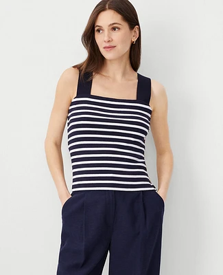 Ann Taylor Side Button Tank Top Size XL White-Night Sky Women's